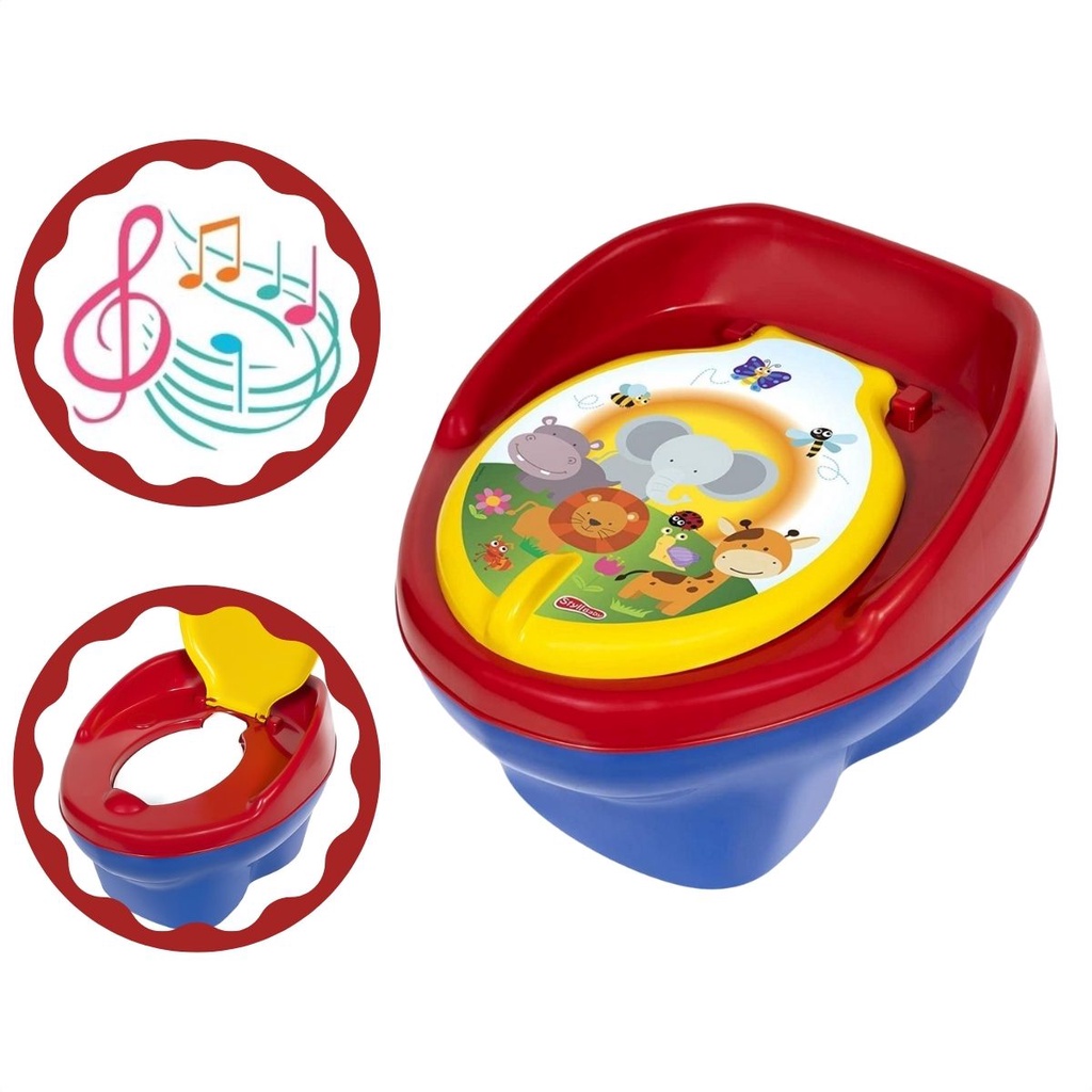 Detalhes do Troninho Infantil 2 em 1 Bebê Pinico Bichinhos Musical Privadinha Peniquinho