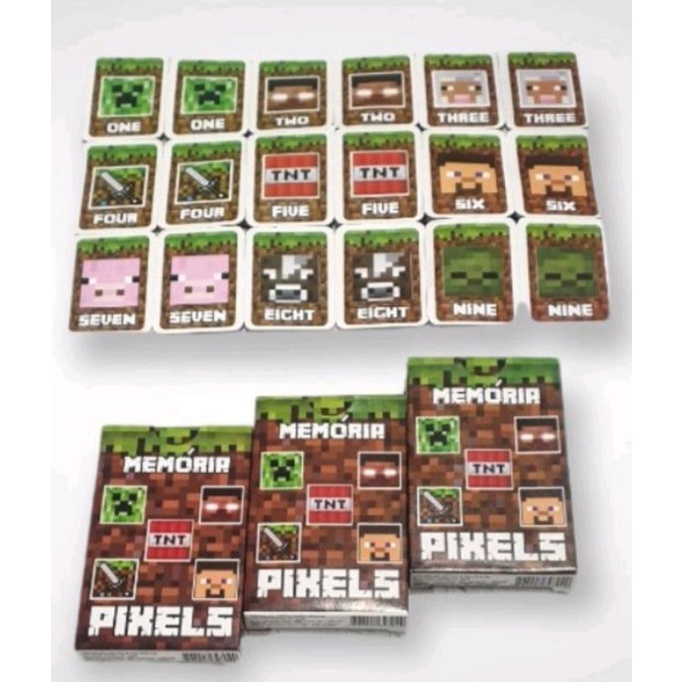 KIT 5 ATÉ 30 UNIDADES JOGO DA MEMORIA PIXELS LEMBRANCINHA,PRENDA,BRINDE,ANIVERSARIO,FESTA,SACOLINHA MDF
