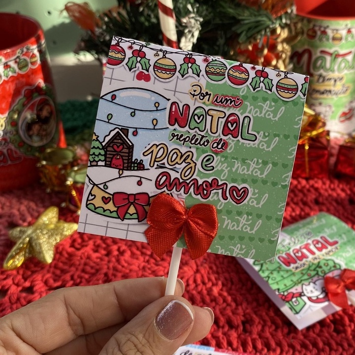 Porta Pirulito personalizado - Lembrancinha de Natal - Acompanha o Pirulito  | Shopee Brasil