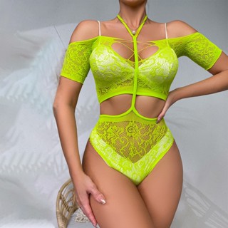 YD9055-1 lingerie Sexy Feminina Halterneck Top Roupas De Rede De Duas Peças bodystocking