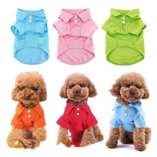 Camisa Polo De Cor Sólida Roupas Para Cães Gato Pet Francês Bulldog Teddy Clothing