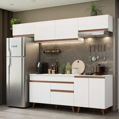 Armário de Cozinha Completa 260cm Branco Reims Madesa 10