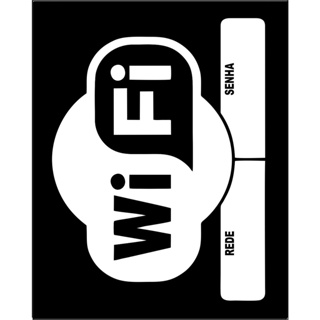 Placa de Sinalização Tamanho 10x14 WiFi black (Ps 1mm) em Oferta na Shopee