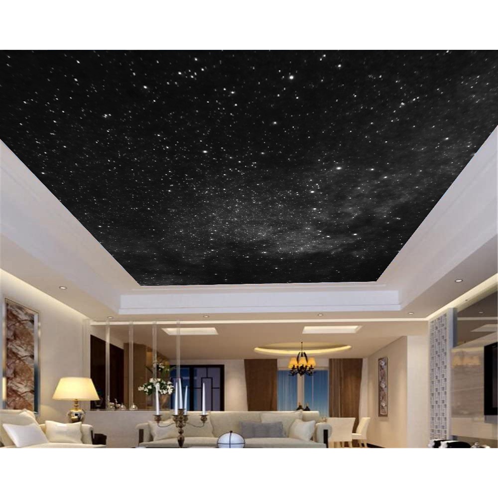 Papel de Parede de Teto - Adesivo Decorativo Para Teto - Painel Fotográfico Espaço Universo Paisagem Céu Galaxia ROF - 056