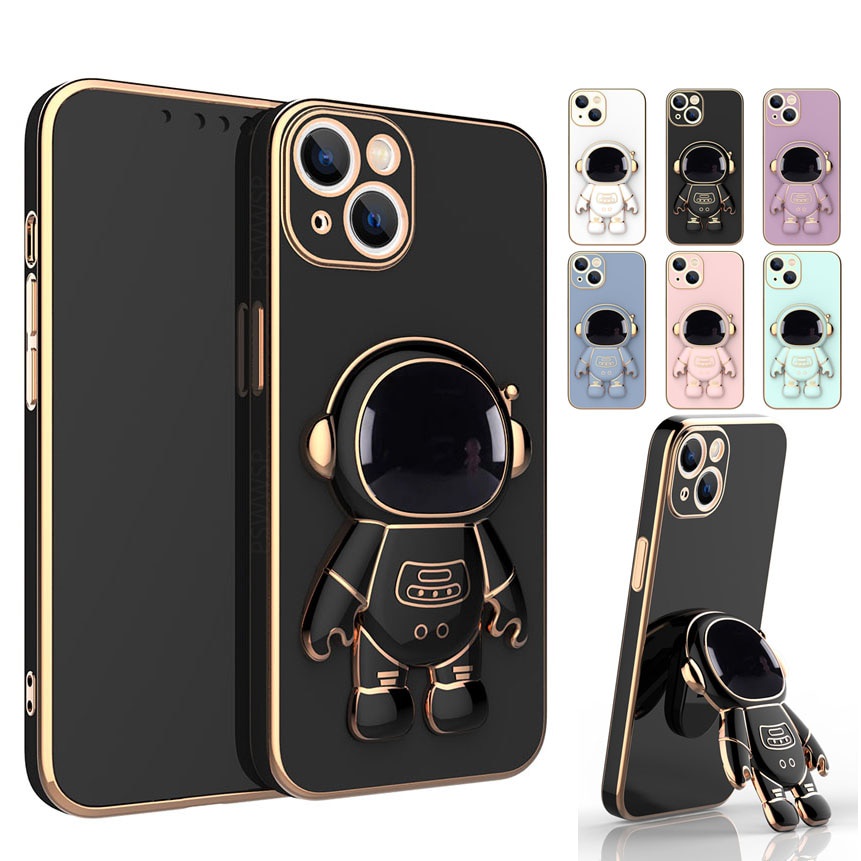 Capa Flexível De Celular 3D Astronauta Dobrável Para iPhone 14 13 12 11 Pro Max Revestimento À Prova De Choque