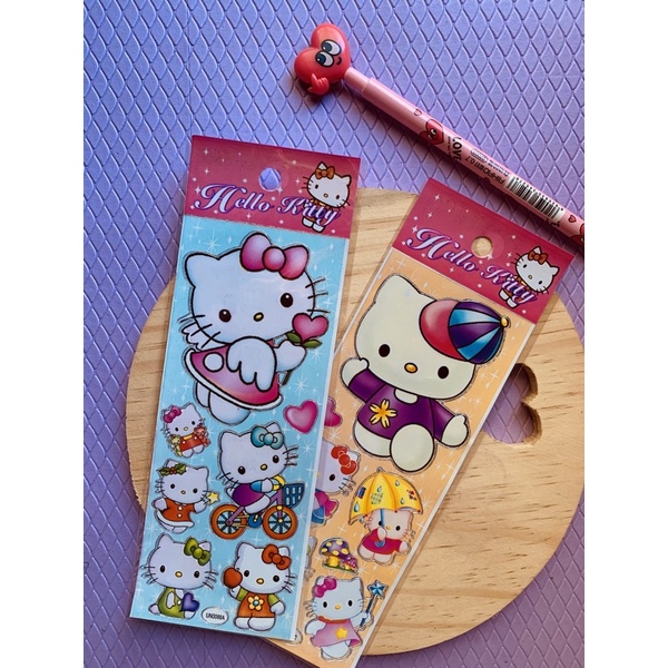 kit de cartelas de adesivo Hello Kitty - sticker - stiker - adesivos - figurinha cartela infantil menina escola