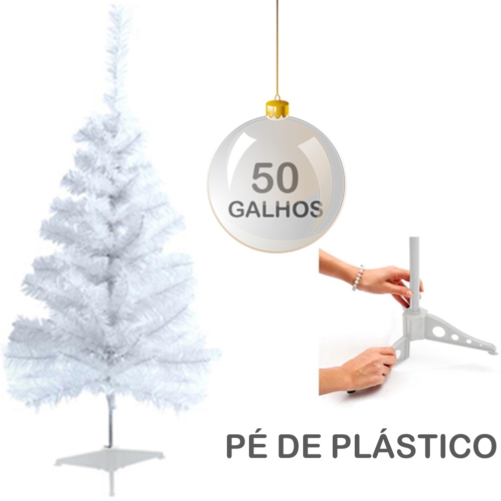 ARVORE DE NATAL 60CM COM 50 GALHOS E PE DE PLASTICO | Shopee Brasil