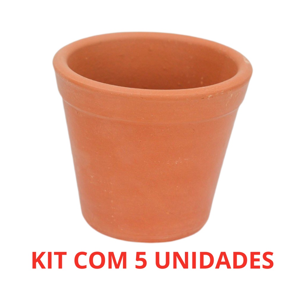 Vasos Cerâmica Barro 11cm Decoração Jardim Flores 5un