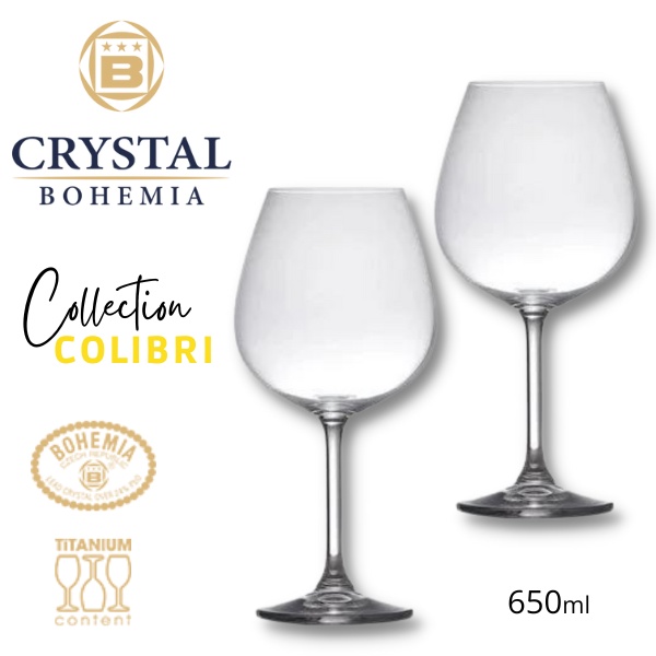 Duas Unidades De Taças Vinho Tinto - 650ml - Cristal Bohemia