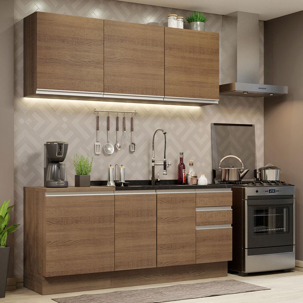 Armário de Cozinha Compacta 180cm Rustic Glamy Madesa 05