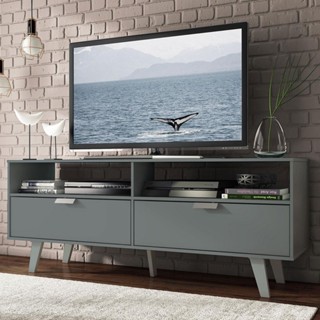 Rack para TV até 55 Polegadas Madesa Oslo com 2 Portas - Cinza em Oferta na Shopee