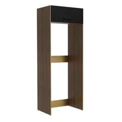 Porta Geladeira Armário de Cozinha 1 Porta Basculante Rustic/Preto Agata Madesa