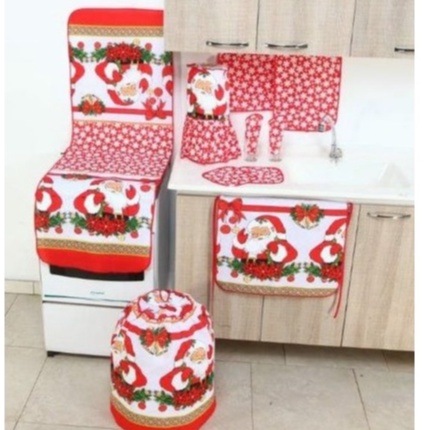 Jogo De Cozinha Kit com 10 Peças Estampado - Natal 23