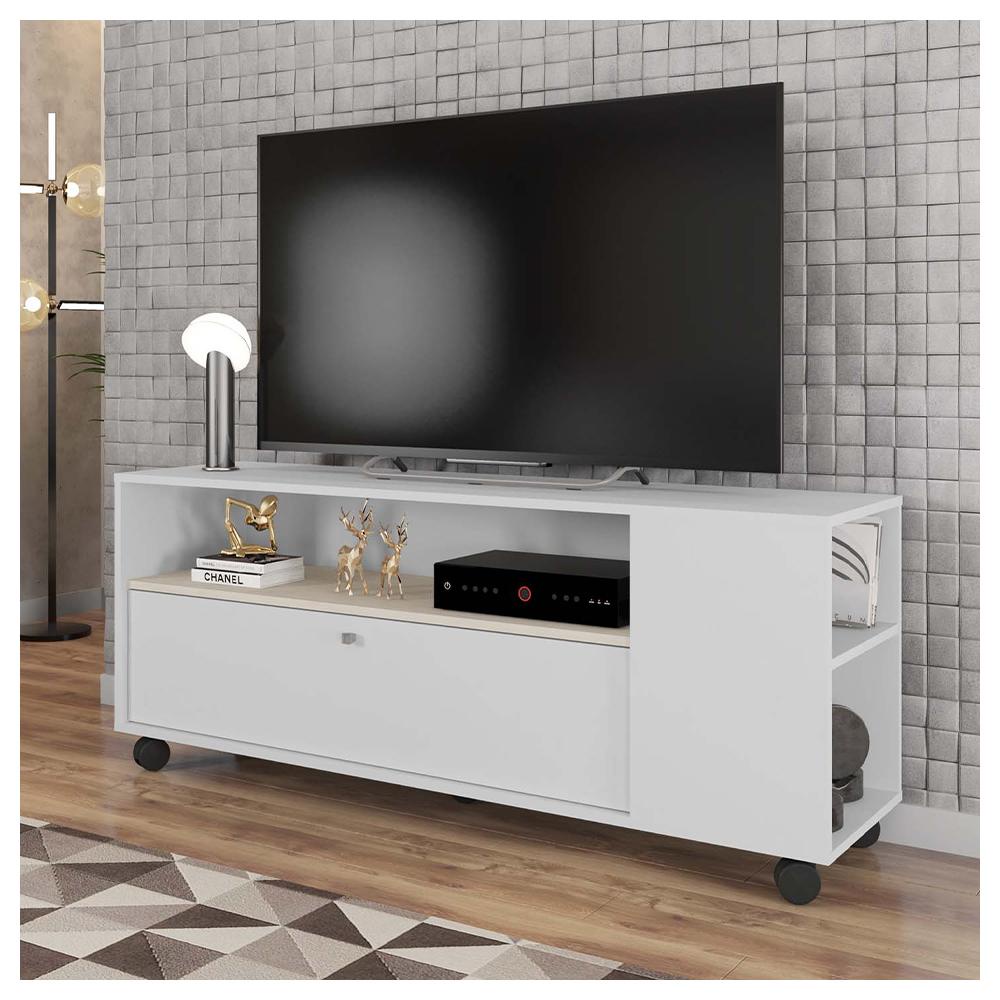 Bancada Rack Para TV até 55 Polegadas Opala Branco Caemmun