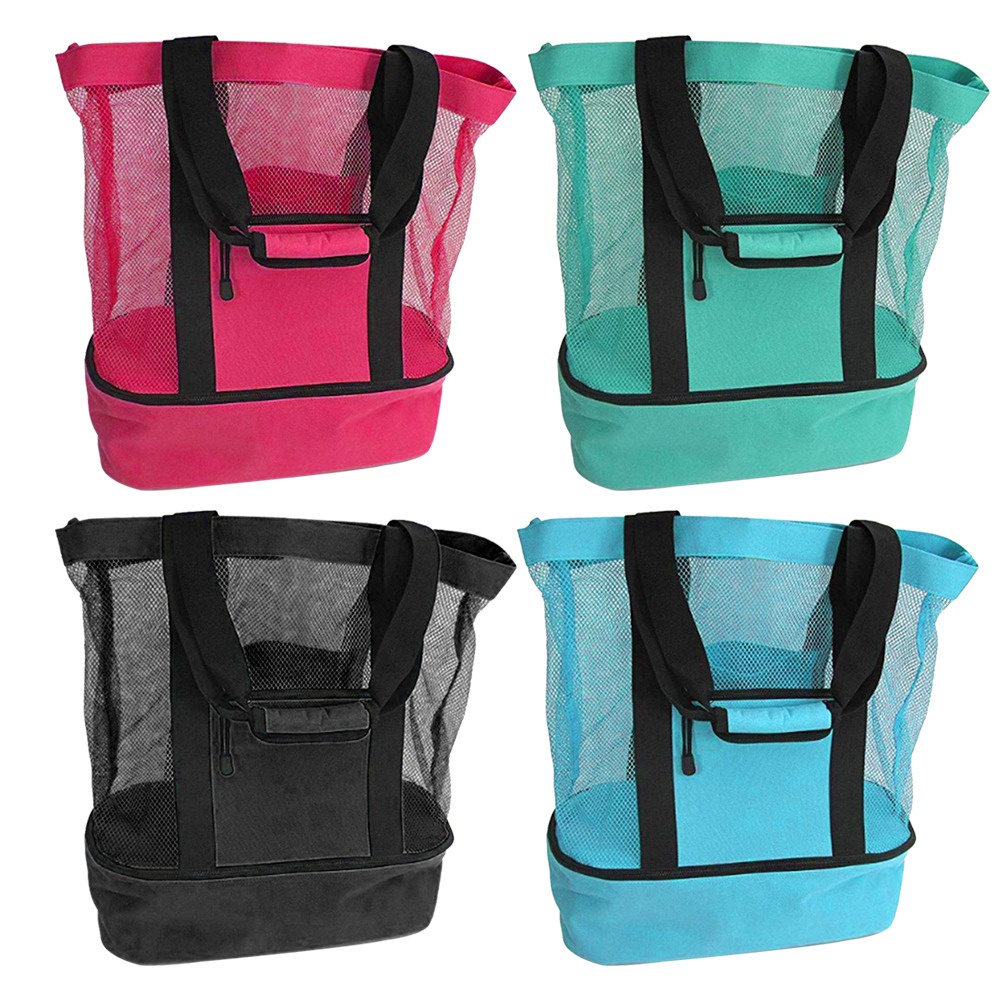 Bolsa Praia Com Rede Divisão Úmidos e Secos Para Passeio
