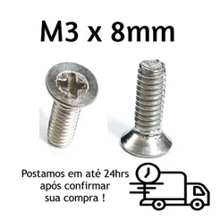 Parafuso Máquina Phillips Chato M3 X 8mm INOX
