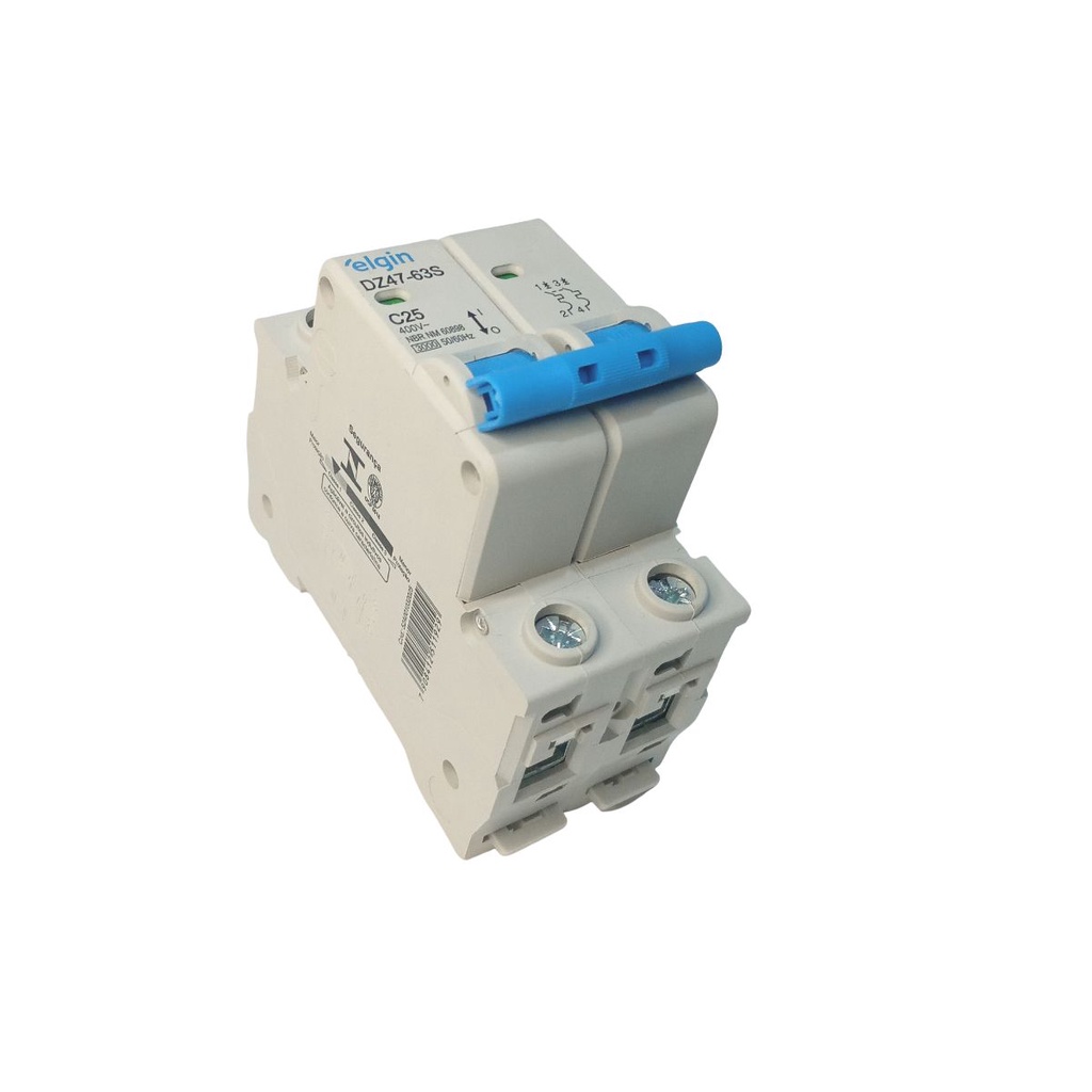 DISJUNTOR BIPOLAR DUPLO 2 POLOS 25A TERMOMAGNÉTICO 25 AMPER