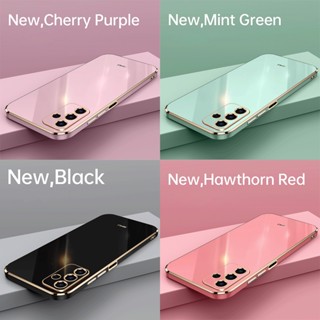 Capa De Silicone Macia Ultra Fina Para Samsung Galaxy A14 5G Revestimento De Luxo Armação Quadrada Telefone