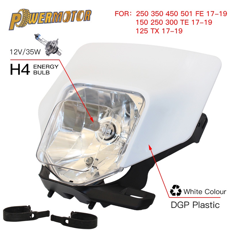 Faróis De Motocicleta Placa Enduro Para Husqvarna TE 250 300 FE 450 TE300i TX 2017-2019 H4 Farol Motocross Peças