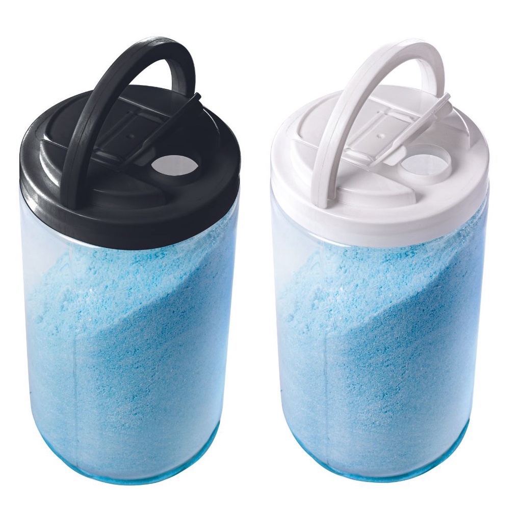 Porta Sabão Em Pó de Plástico com Tampa Plug 1,6 L Preto Branco - Plasútil