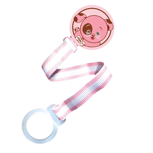 Prendedor De Chupeta Cachorro Rosa - Razbaby