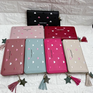 Carteira Grande Estampada de Coração com Várias Divisórias e Lugar para Celular e Moedas em Oferta na Shopee