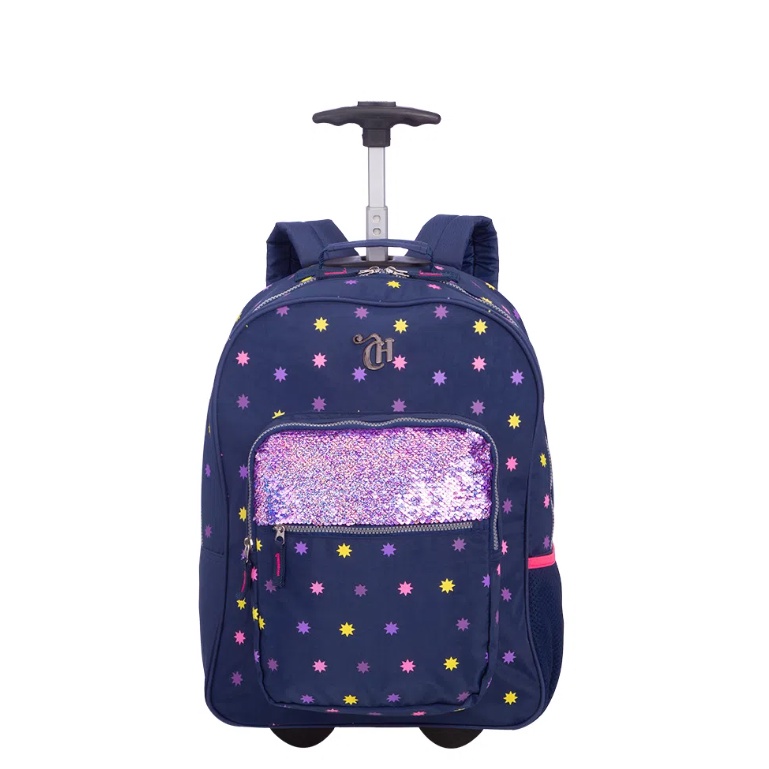 Mochila Carrinho Capricho Estrelas Azul Sestini