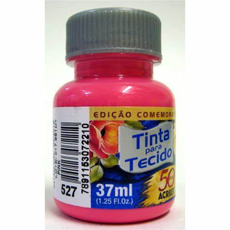 TINTA PARA TECIDO FOSCA ACRILEX - PINK 37ml - COD.527 - PLANETA DAS ARTES