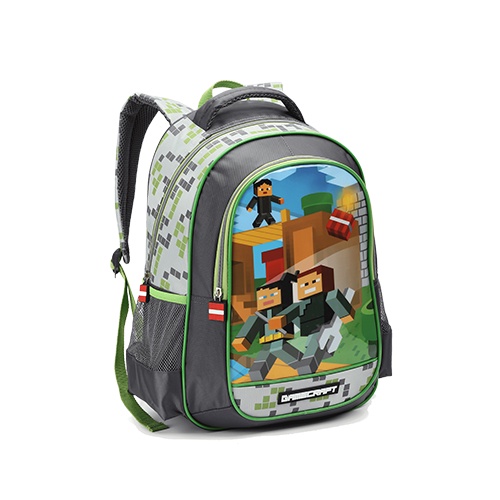 Mochila Pequena Infantil Escolar Denlex Gamecraft Estilo Craft Mine de Costas Masculino Meninos
