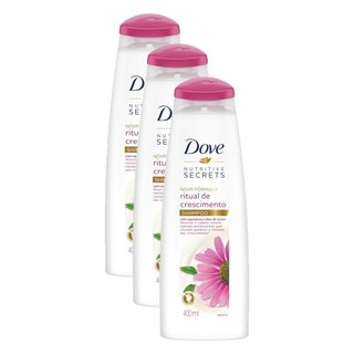 Kit 3 Shampoos Dove Nutritive Secrets Ritual de Crescimento 400ml cada em Oferta na Shopee