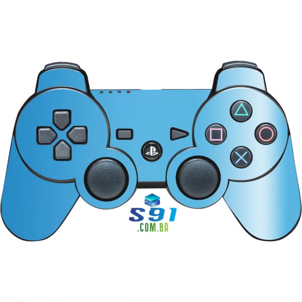Adesivo PS3 Controle Playstation Skin Pelicula Protetora Brilho Cor Azul Sky