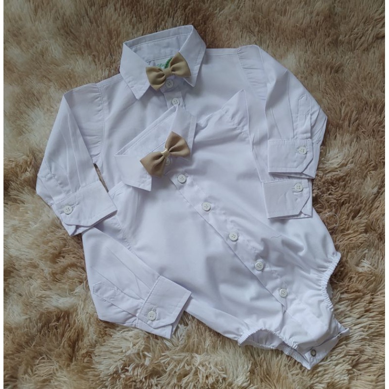 Camisa social p menino com gravata borboleta