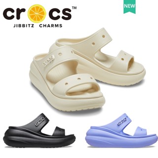 Crocs CRUSH SANDAL Sandálias De Salto Alto Para Senhoras Chinelos De Palha Com Furo De Praia Antiderrapante # 207670