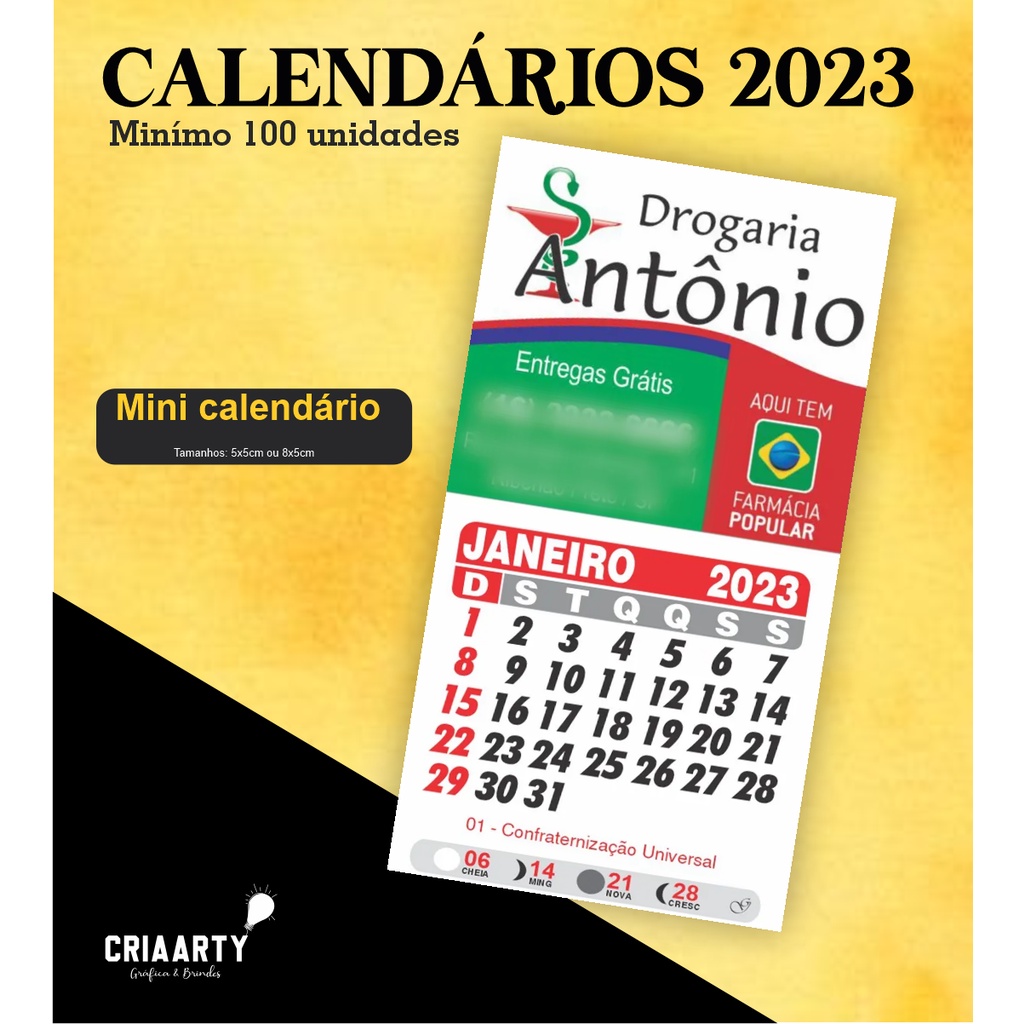 Mini CalendÁrio Fazemos Com Sua Arte Mimo Cliente Brinde Final De Ano Shopee Brasil