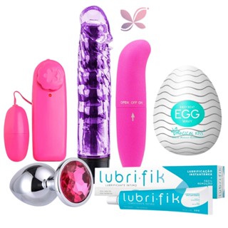 Kit Plug Anal Vibrador Ponto G Masturbador Masculino Egg Vibrador Bullet Penis Personal + Gel Lubrificante Íntimo Lubri.