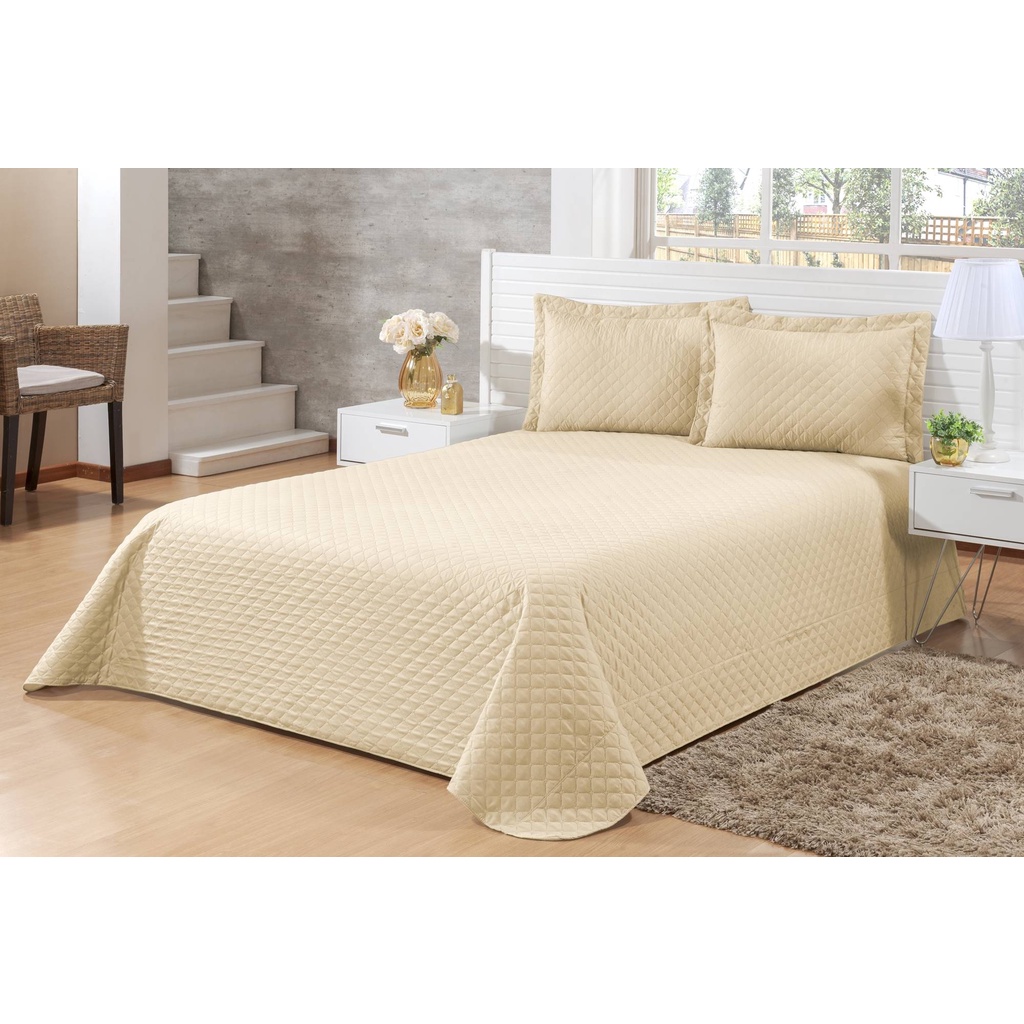 Cobre Leito Colcha Casal Padrão cama mesa e banho 3 Peças Liso envio rapido