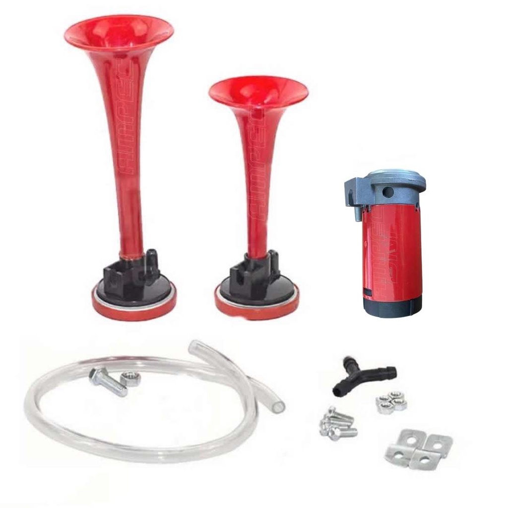 Buzina Marítima c/ Compressor e Mangueira 2 Cornetas 12V - Spare Parts and Accessories for Vehicles