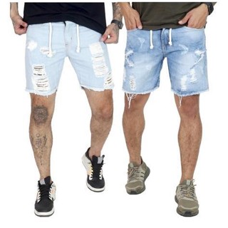 BERMUDA JEANS MASCULINA RASGADA PRIMAVERA/VERAO