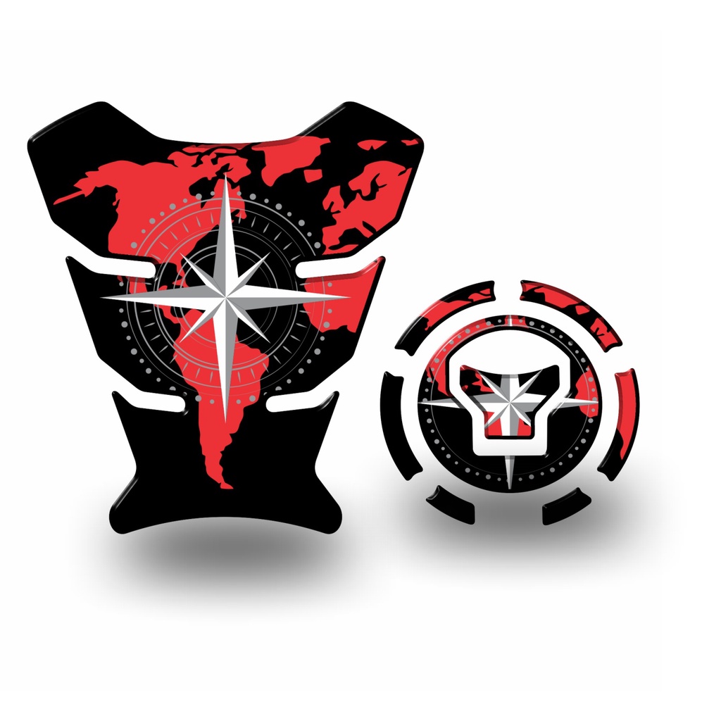 Adesivo Protetor de Tanque Nxr Bros 160 2015 em diante + Bocal Tankpad Resinado 3d Vermelho