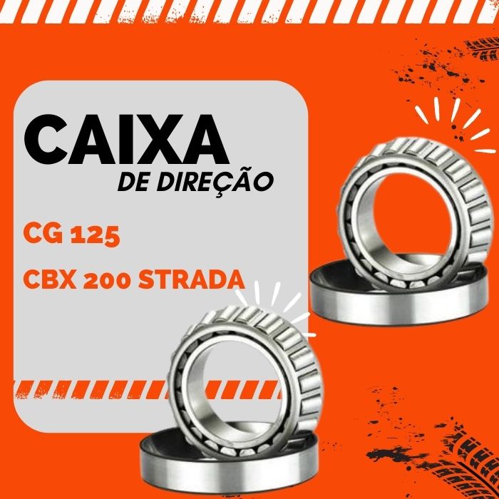 Caixa de Direção Rolamento Cônico Modelo Moto Cg 125 até 99 Cbx 200 Strada