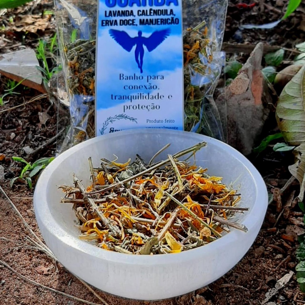 Banho de Ervas Anjo da Guarda - Lavanda, Calêndula, Erva Doce E Manjericão