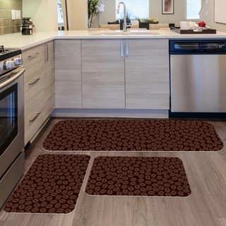 ANTIDERRAPANTE Kit de 3 Tapetes para Cozinha Grãos de Café DcoreAqui