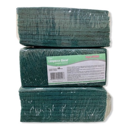30 Esponja Fibra Verde Limpeza Panela Assadeira Louça 10x230