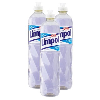 Kit 3X 500ml Detergente Bombril Limpol Cristal em Oferta na Shopee
