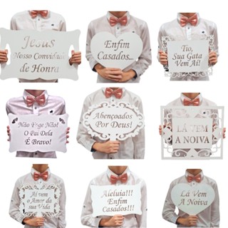 Plaquinha De Casamento Placa Entrada Noiva Personalizada Daminha Pajem -Escolha sua frase.