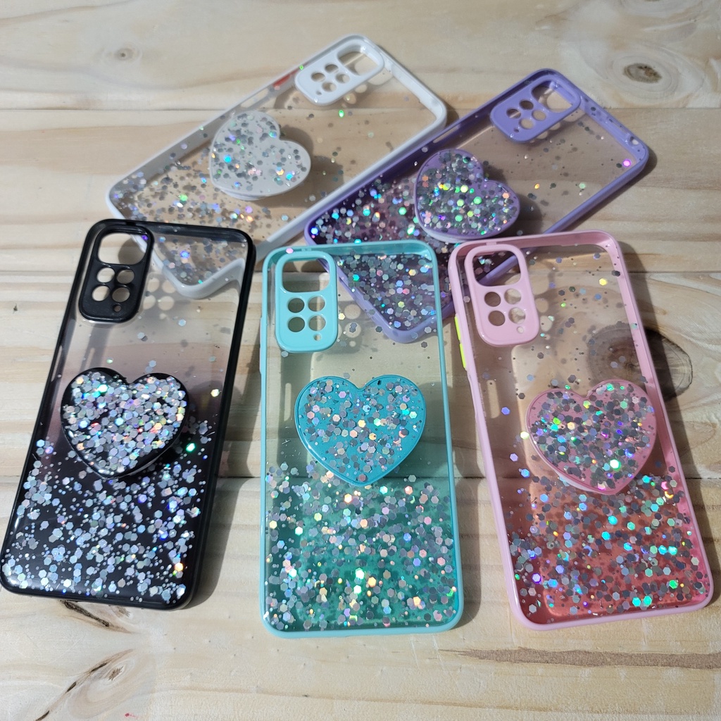 BEENTRYS Glitter Floreale Custodia per Xiaomi Redmi Note 10 Pro 4G,Bling Brillantini Fiori Disegni Donne e Ragazze Slim Morbido Silicone TPU Antiurto Protettiva Case(S204-Nero