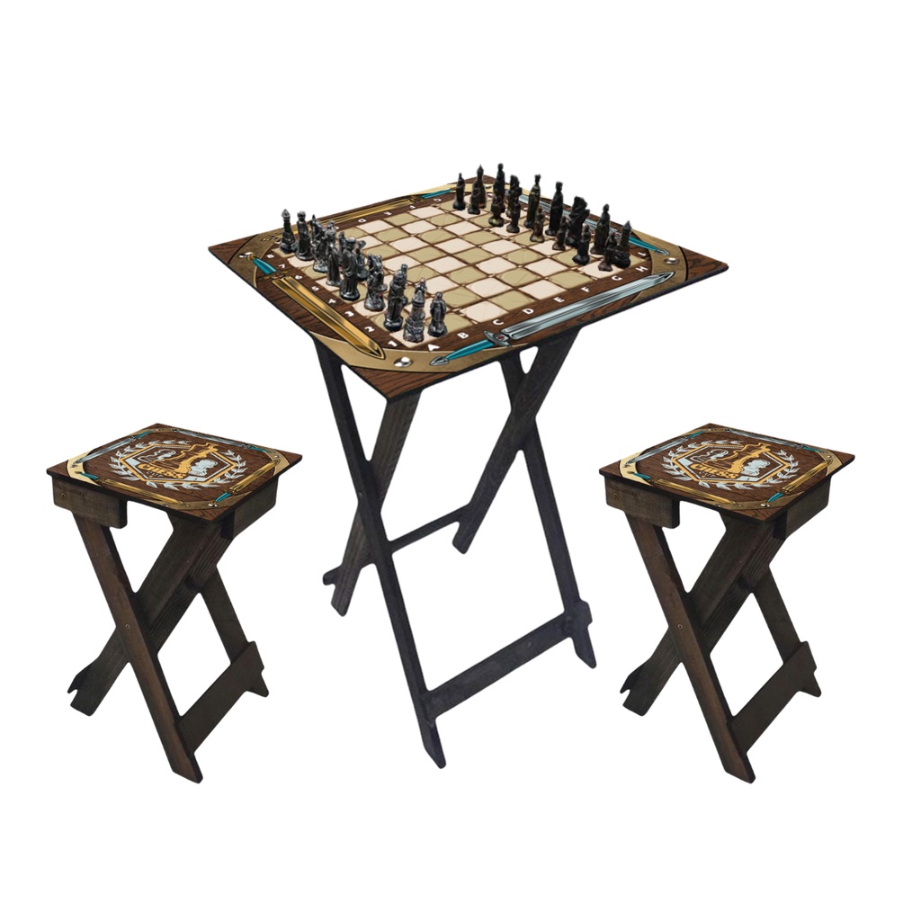 Jogo de xadrez medieval com tabuleiro em Promoção na Americanas