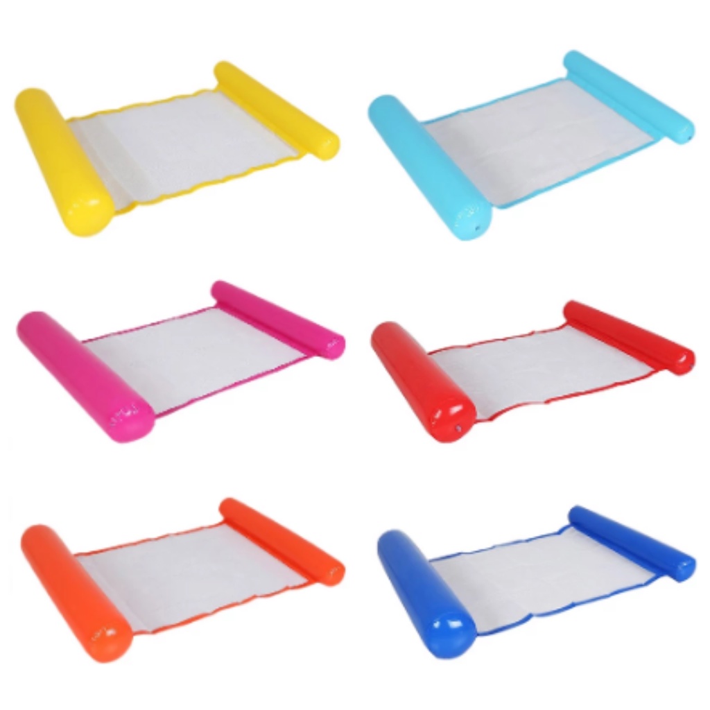 Boia De Piscina Rede Esteira Cama Flutuante Colchao Reclinavel Assento Acessório Para Nadar Verão Praia Mar E Hidro