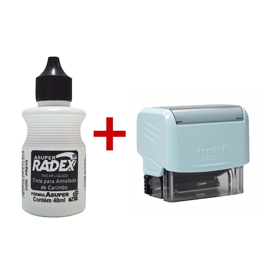 Carimbo Personalizado Automático  Trodat 3911 + Tinta Extra de 40 ml