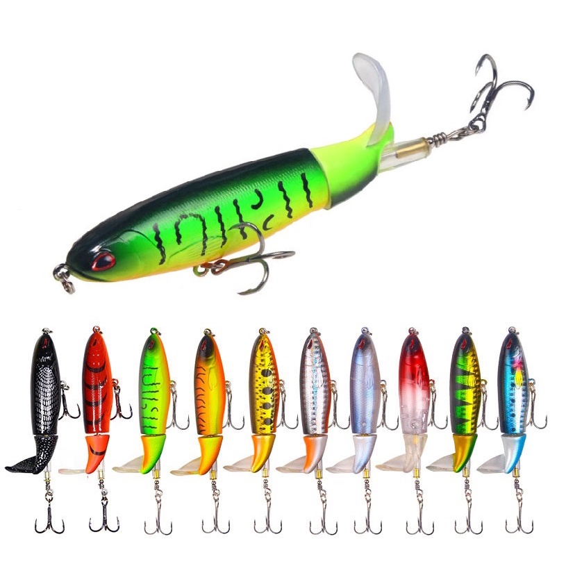 Isca Artificial Whopper Popper 13g/10cm Rotativa Flutuante Iscas De Pesca Top Água